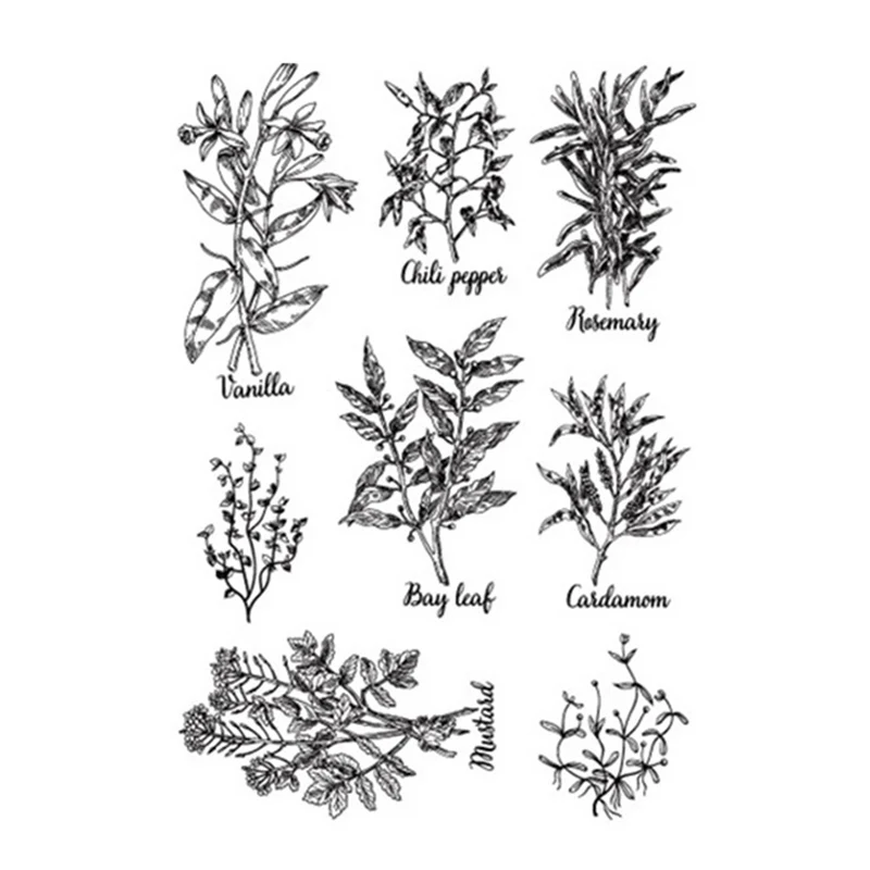 

Plants Set Clear Rubber Stamps for DIY Scrapbooking Card Transparent Stamp Handmade Making Album Photo Crafts Decor New Stamps