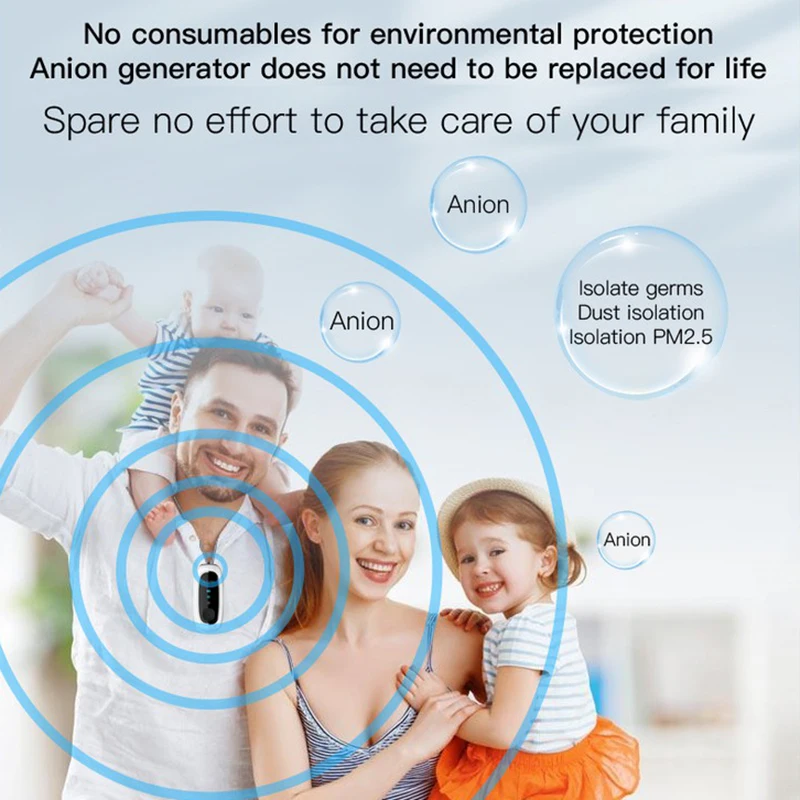 

Portable Air Purifier Pendant with Chain Type-C Rechargeable Mini Air Cleaner Necklace for Car PM2.5 Smoke L23