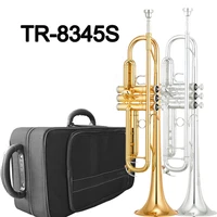 new mfc bb trumpet 8345s gold lacquer music instruments profesional trumpets student included case mouthpiece accessories