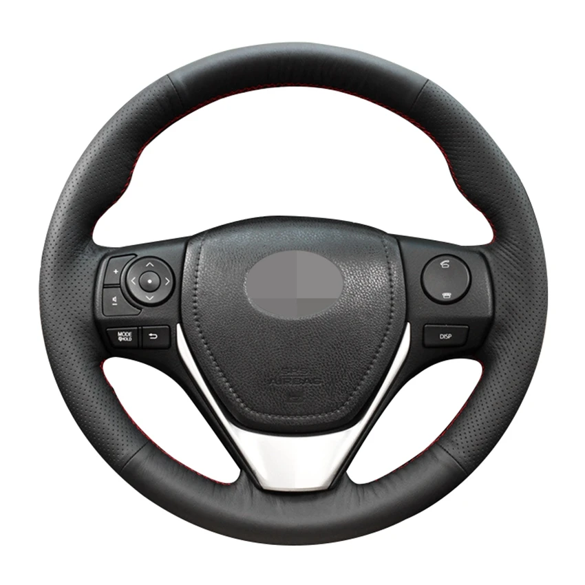 Черная мягкая искусственная кожа Чехол рулевого колеса автомобиля для Toyota RAV4 2013