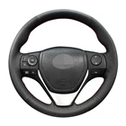 Черная мягкая искусственная кожа Чехол рулевого колеса автомобиля для Toyota RAV4 2013-2019, Corolla 2014-2019, Scion iM 2016, Auris 2013-2016