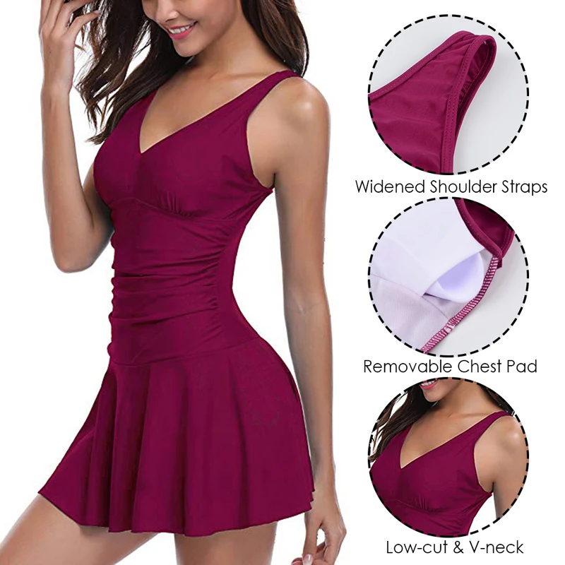 Sfit женская одежда для плавания плюс размер контроль живота купальник Цельный с