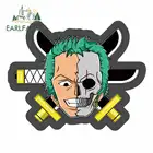 EARLFAMILY 13 см x 10,8 см для Roronoa Zoro Автомобильная наклейка с черепом аниме наклейки Модные Мультяшные водонепроницаемые автомобильные аксессуары