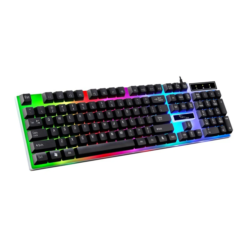 Механическая игровая клавиатура RGB с радужной подсветкой USB Проводная для ПК