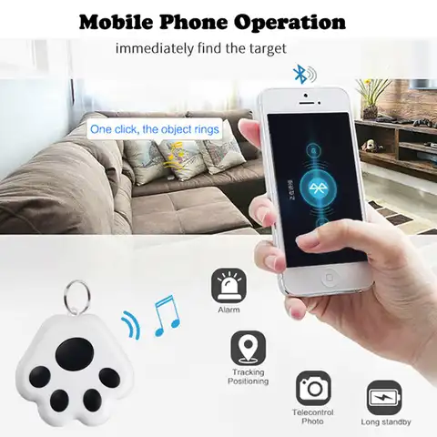 Трекер собачьей лапы, брелок для телефона с сигнализацией потери, Bluetooth устройство для поиска устройств с защитой от потери