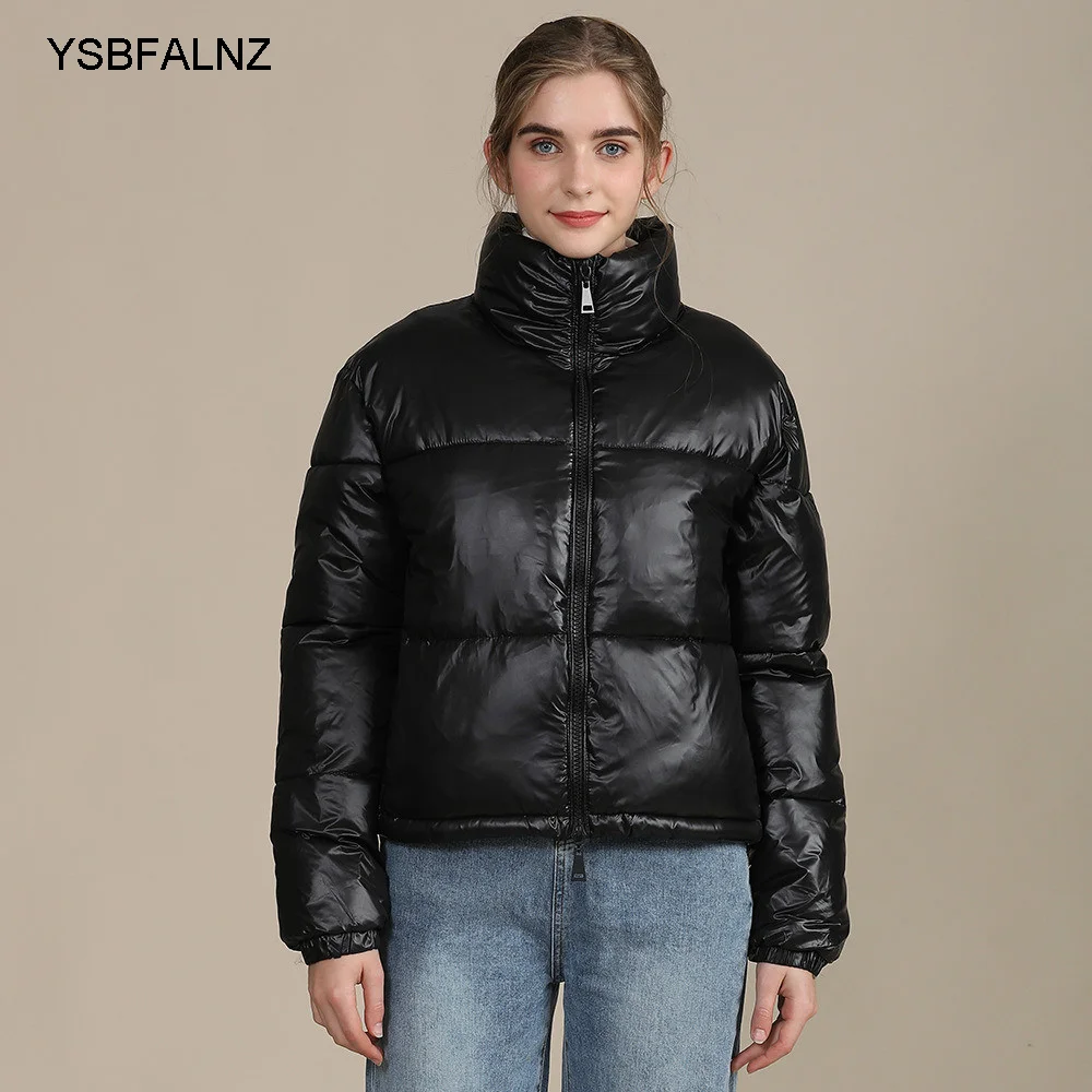 

Abbigliamento Donna Short Cotton Padded Jacket Womens Stand Loose Bread Clothes Coats Autumn Korean Winter Thicken Warm Glossy