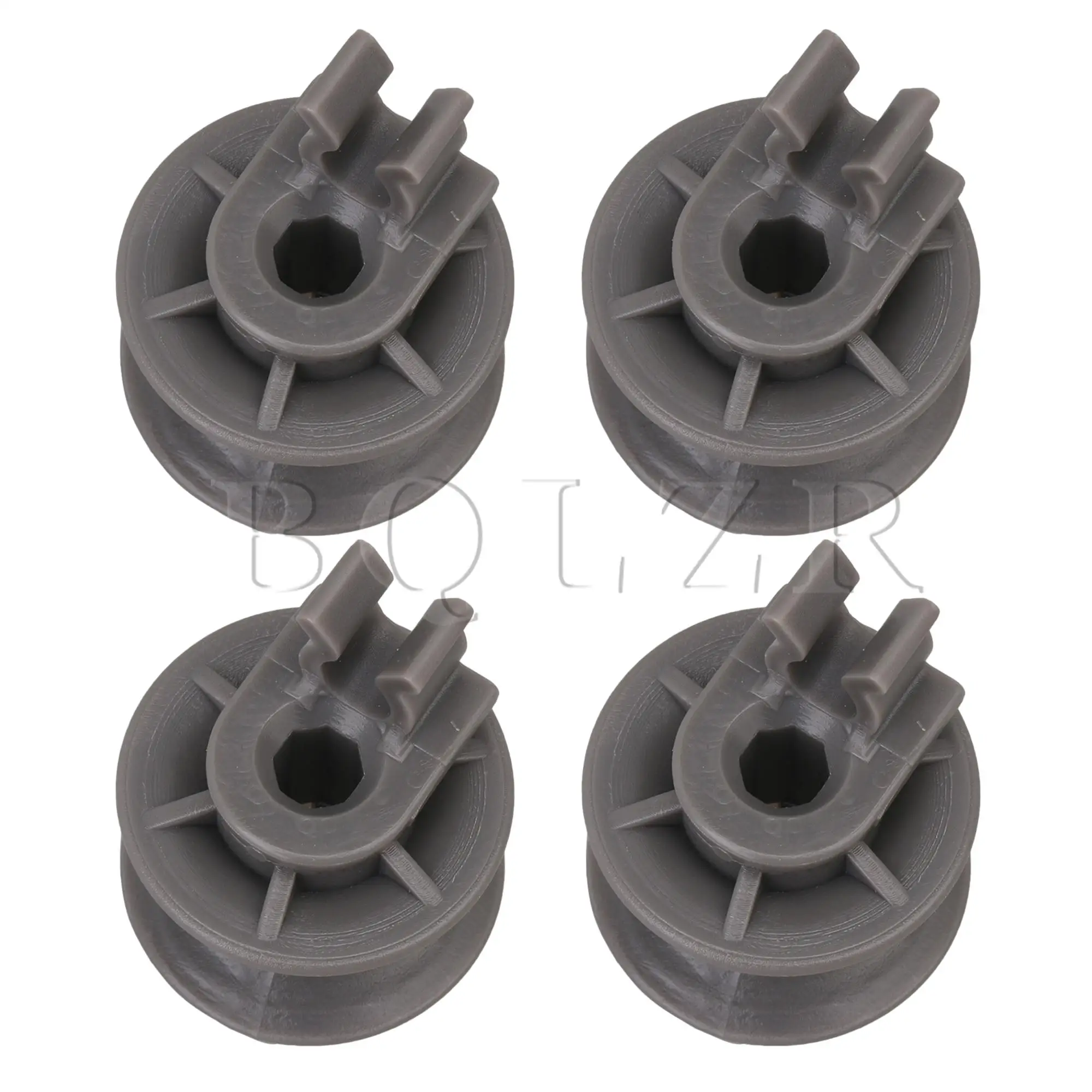 

BQLZR 4pcs 27x28mm Plastic Domestic Dishwasher Upper Roller Replacement for 4581DD3002A Dishrack Wheel Spare Part Fits Gray