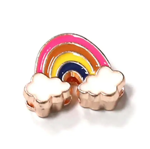 rose gold Смешанный дизайн 10 мм слайды Подвески подходят на нержавеющая сталь Хранитель сетки браслет DIY женские ювелирные изделия 5 шт./партия - Окраска металла: rose gold
