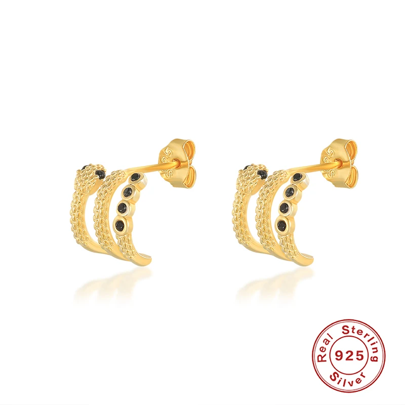 Aide властная пирсинг в виде змеи-Форма серьги со шпилькой для Для женщин 925 пробы