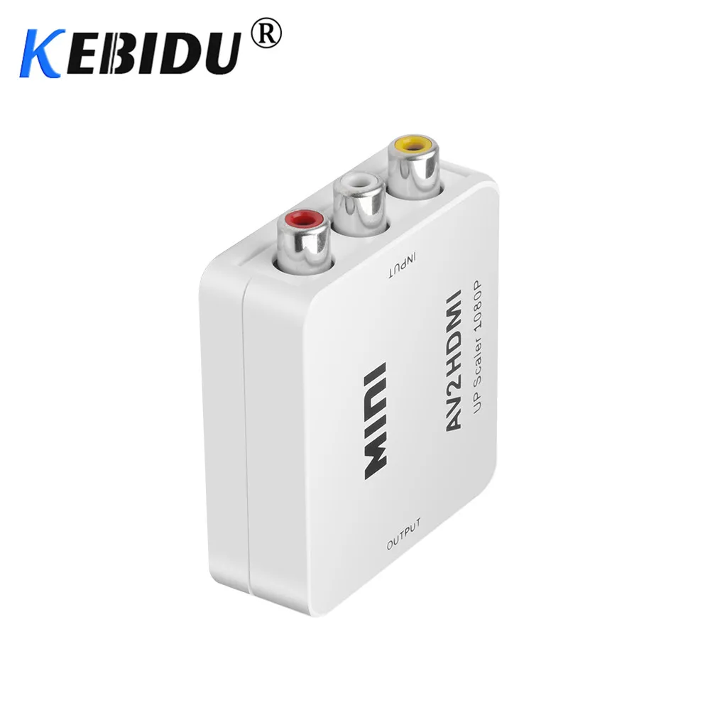 Композитный AV CVBS 3RCA к HDMI-совместимый видеоконвертер адаптер Full HD 720P 1080P для HDTV VCR DVD
