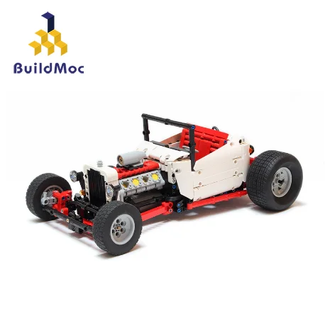 BuildMoc классические строительные блоки для машин Technic Bucket HotRod механические