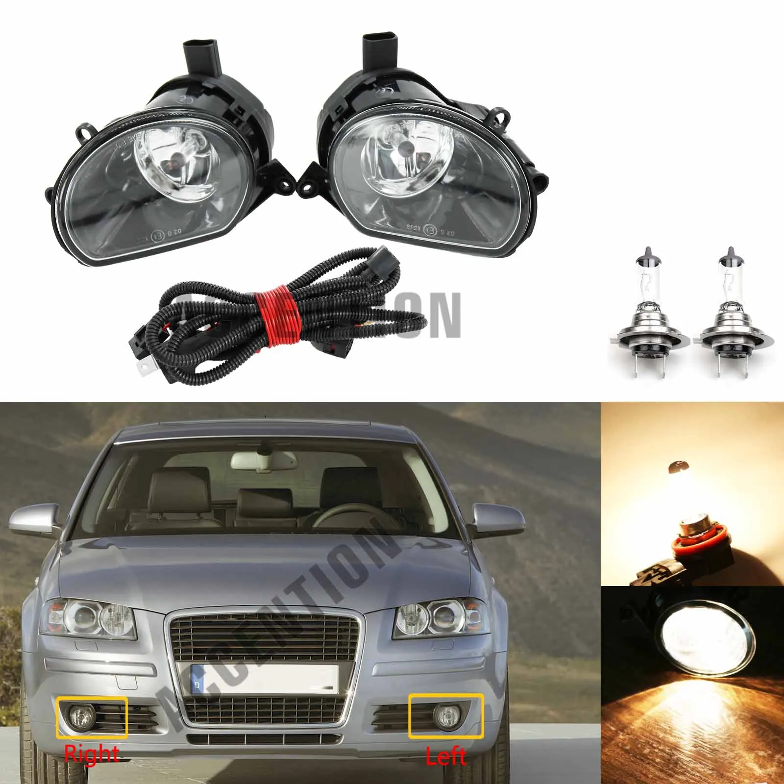 Для Audi A3 2003 2004 2005 2006 2007 2008 новый передний галогенный бампер противотуманная фара