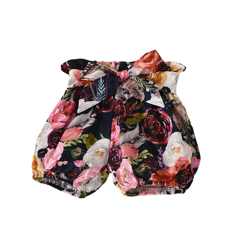 

Baby Girl Clothes Summer Outfits Ruffle T-shirt Floral Shorts Headband Toddler Kids Clothes Set