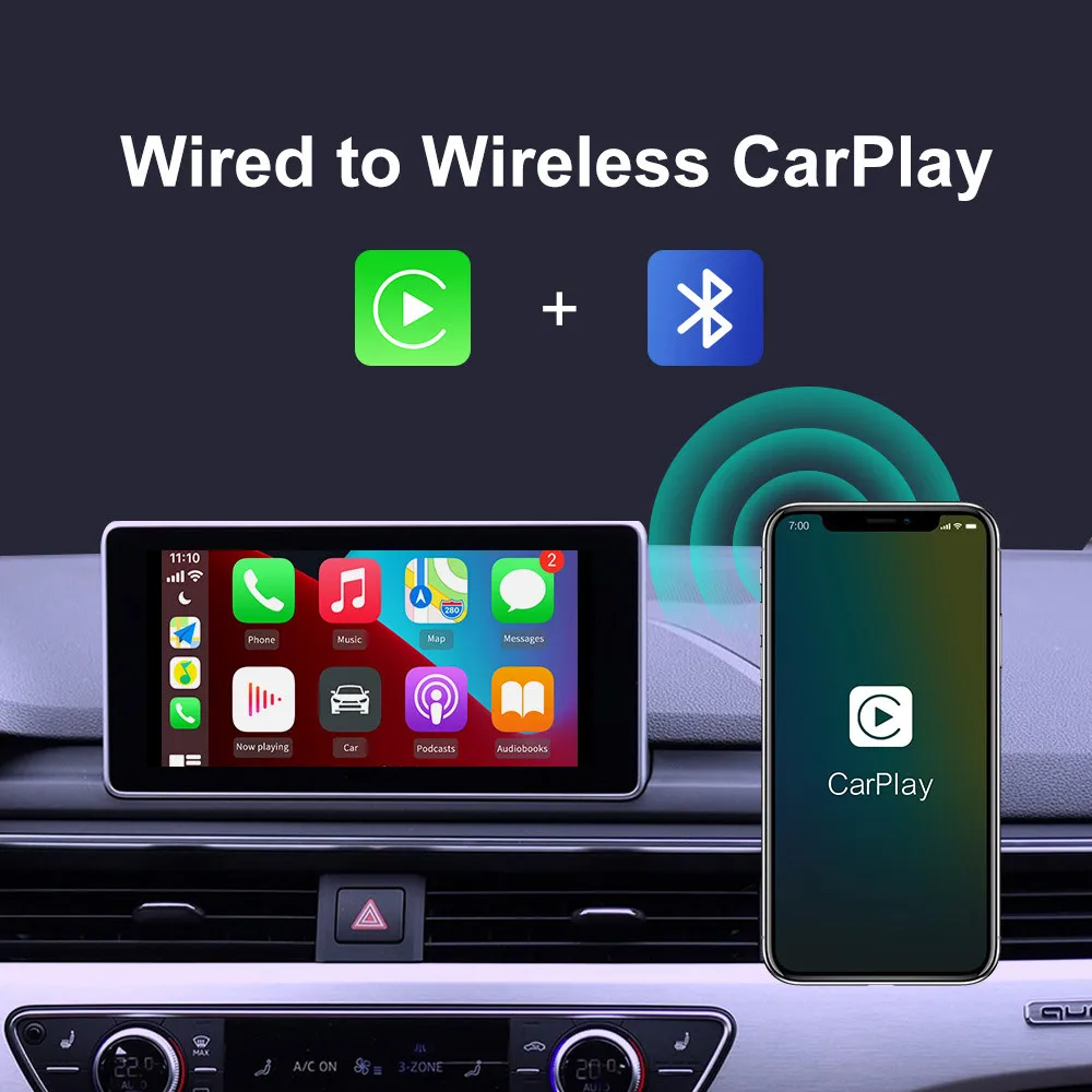 $60.48 Carlink 3.0 Carplay Ai Box Wired To Wireless USB Adapter Mini Carplay Car Produts For Audi Skoda Benz Volkswagen Mazda Toyota
