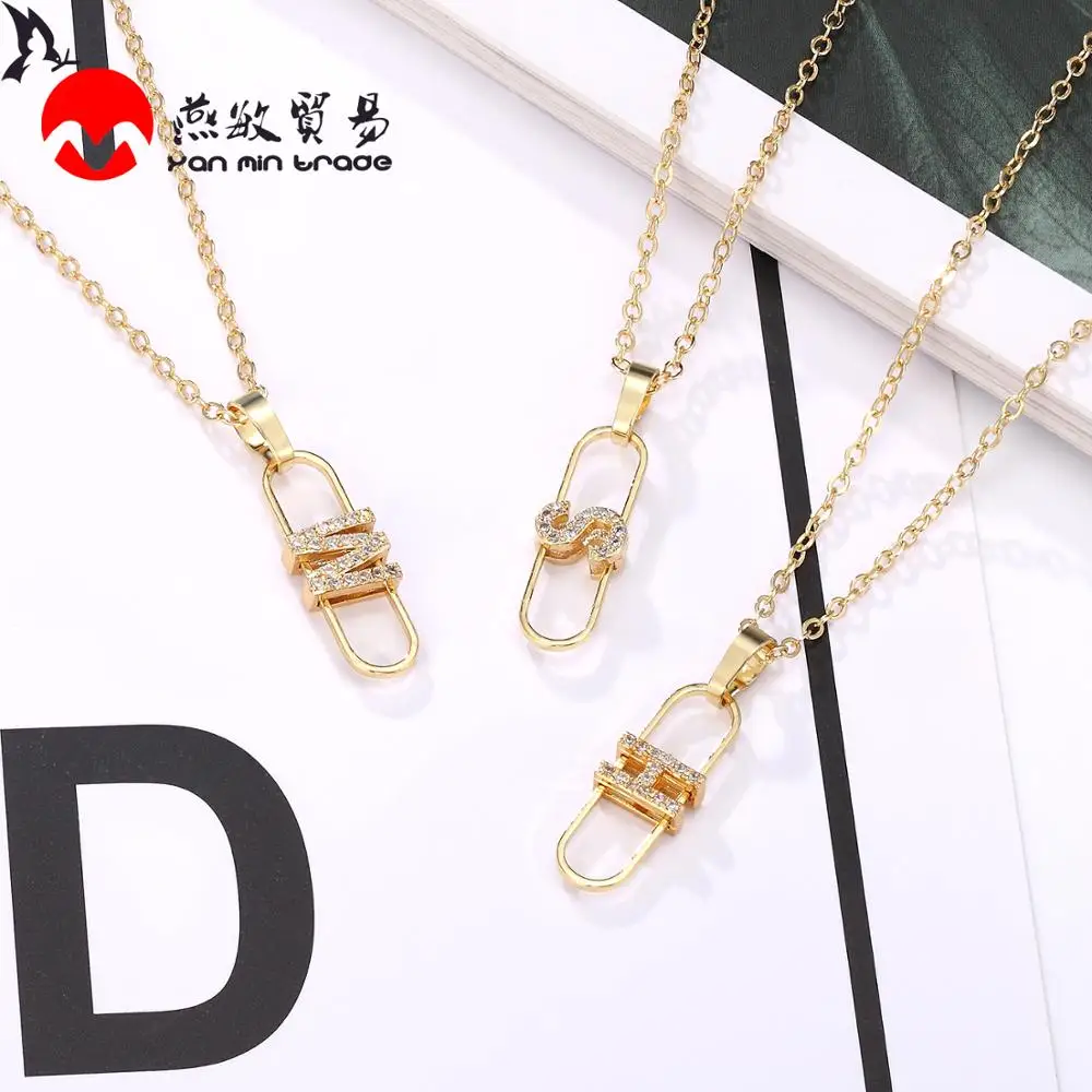 Модное изящное ожерелье с буквами инициала для женщин 2020 Za мини кулоны из фианита