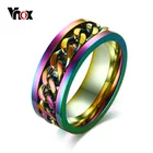 Кольцо Vnox из нержавеющей стали для мужчин и женщин, гибкое вращающееся Ювелирное Украшение 8 мм, разные цвета