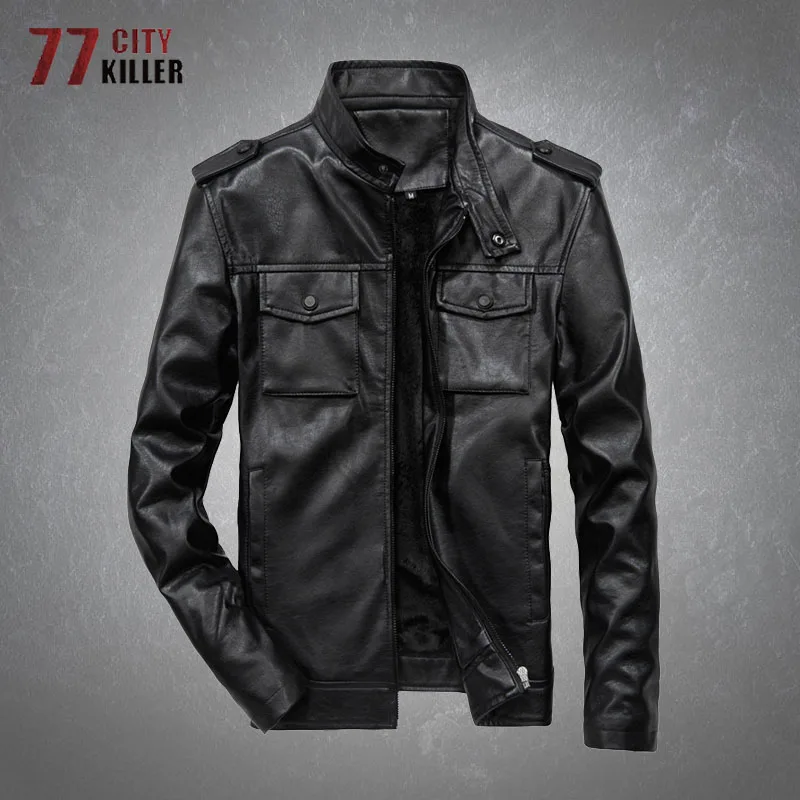

Spring Autumn Leather Jacket Men Casual Comfortable Multi-Pockets PU Coats Male Classic Slim Motorcycle Jacket Mens Big Size 6XL