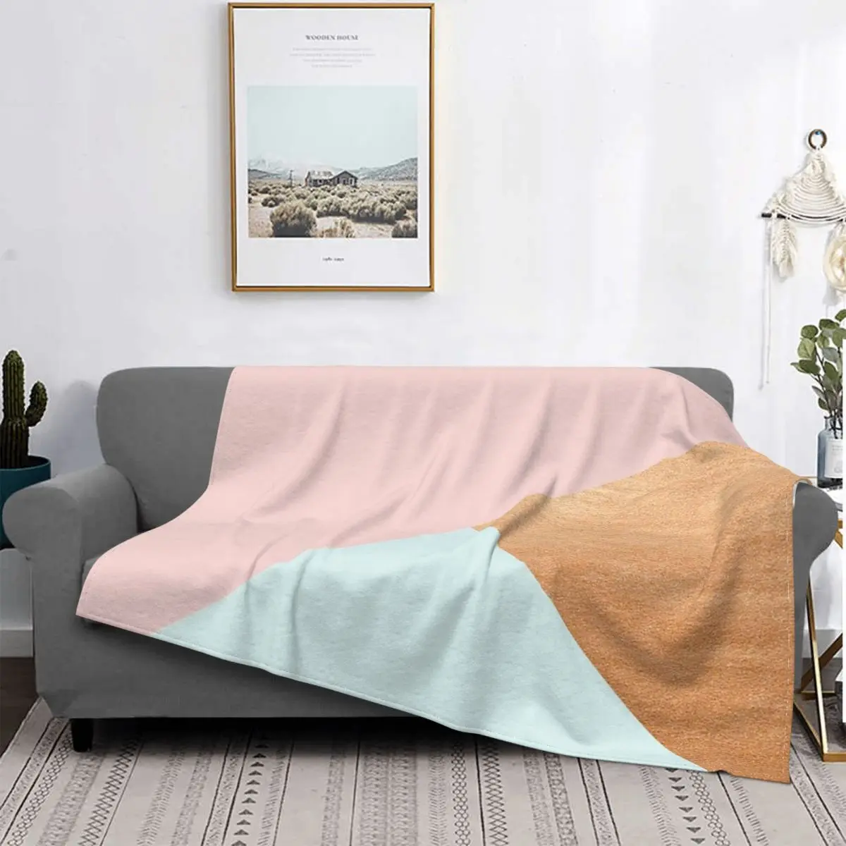 

Colcha de color rosa Pastel y menta, cubrecama para cama a cuadros, cubierta de playa, manta Kawaii, Colcha de verano
