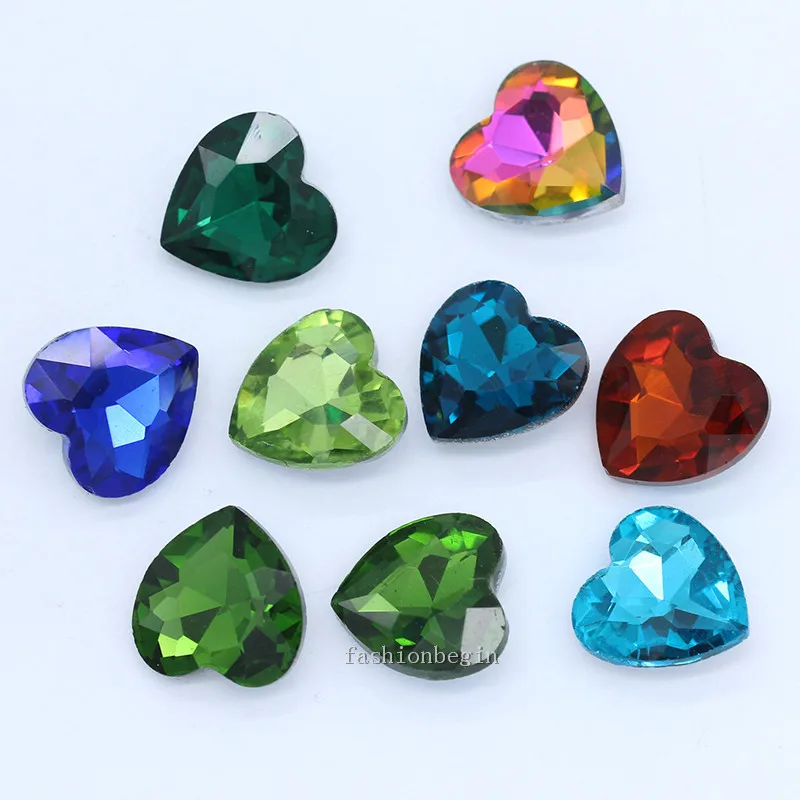 Все размеры в форме сердца с острым носком Необычные камни стразы из хрусталя
