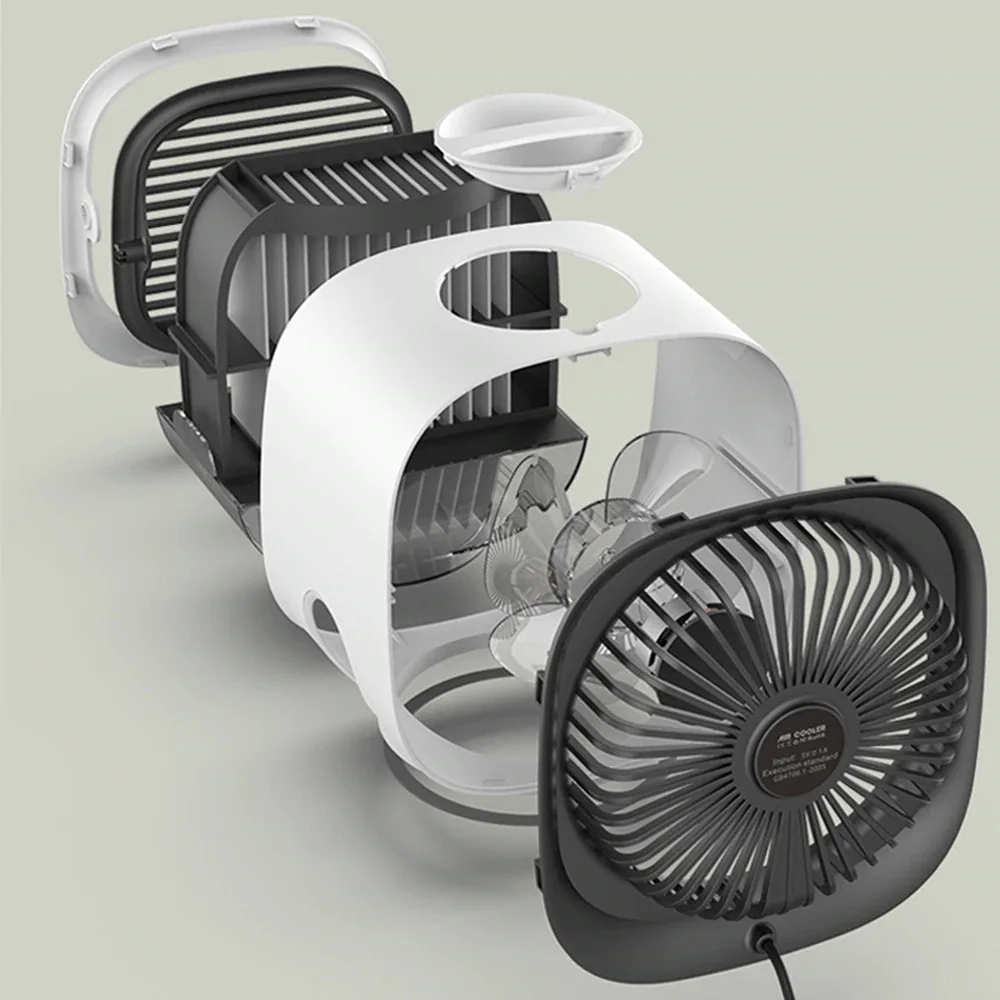 

New Portable Mini Air Cooler, Personal Space Air Conditioner- 3 in1 Mini USB Air Conditioner Fan, Purifier, Humidifier, Fan3