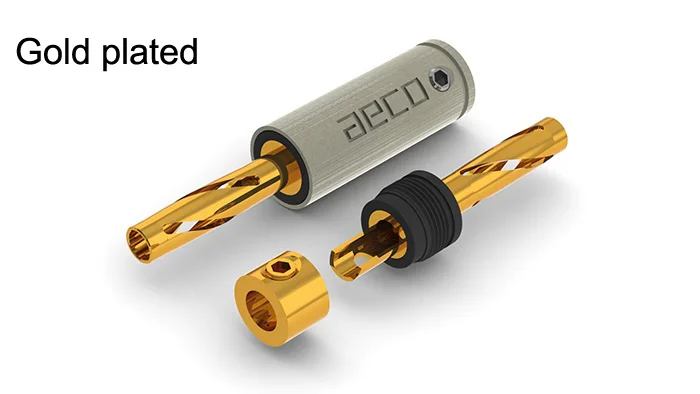 

4pcs Banana Plug Connectors Tellurium Copper Gold/silver/Rhodium Plated ABP-1111 For DIY