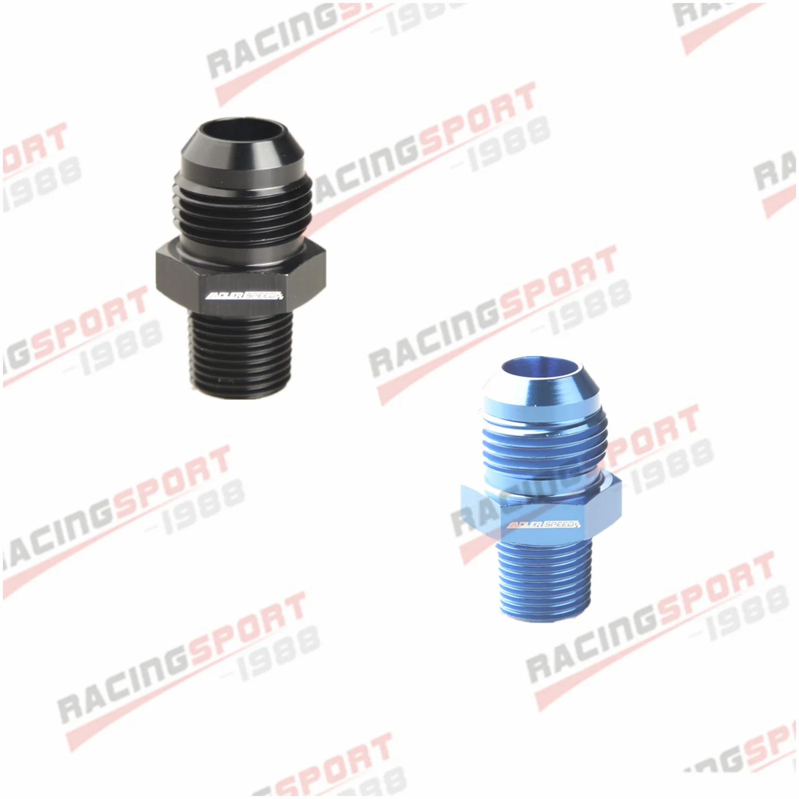 

10AN AN-10 Male To 3/8'' NPT Straight Pipe Thread Fitting Adapter Blue/Black