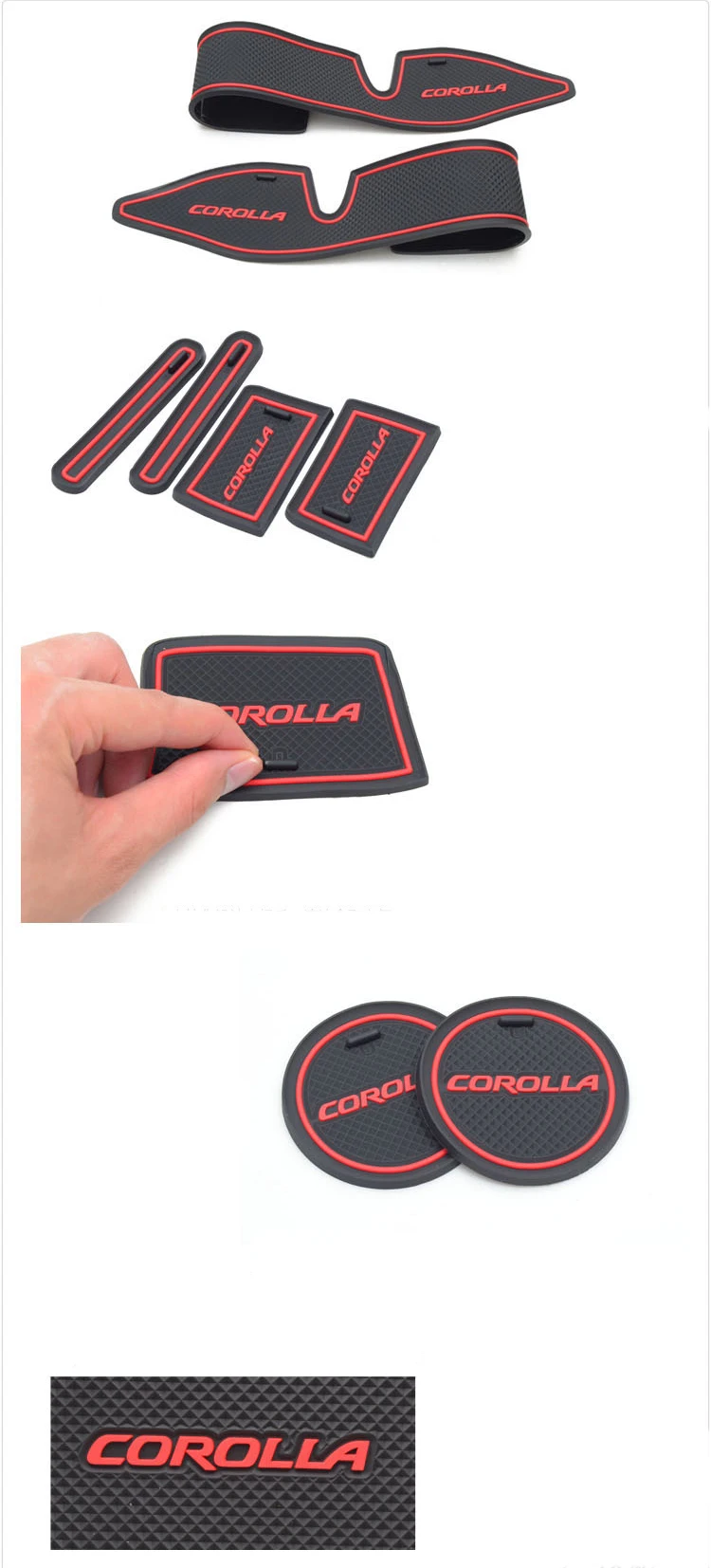 Non-Slip затворный слот резиновый коврик подстаканник Наклейка для Toyota Corolla затворный слот, подкладка Салонные подложки