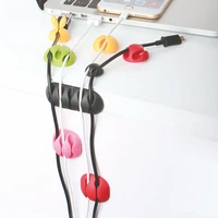 New 1PC USB Cable Organizer Wire Winder Earphone Holder Cord Clip Office Desktop Phone Cables Silicone Tie Fixer Wire Management
