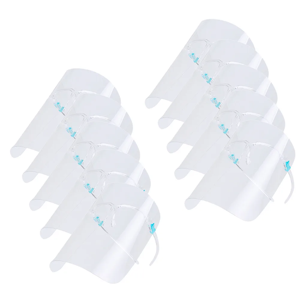 

10 Pcs Plastic Full Face Shield Cover Anti-Oil Spitting Protective Mask PC Tranparent Specialty Facial Protection Kitchen Tool