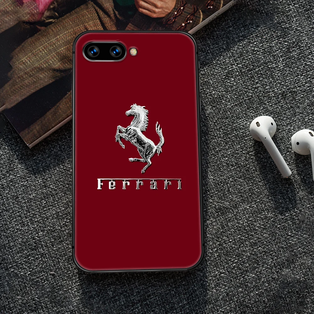 

Ferrari car logo Phone Case Cover Hull For HUAWEI honor 8 8c 8a 8x 9 9a 9x V10 MATE 10 20 I lite pro black bumper 3D prime