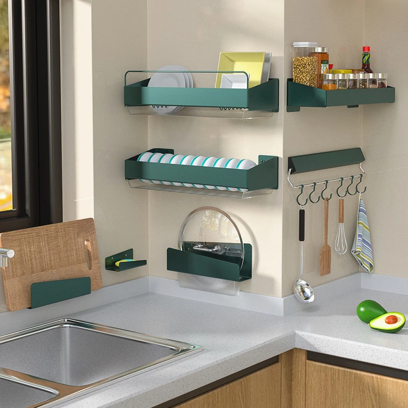 Настенная кухонная стойка для хранения посуды из нержавеющей стали держатель