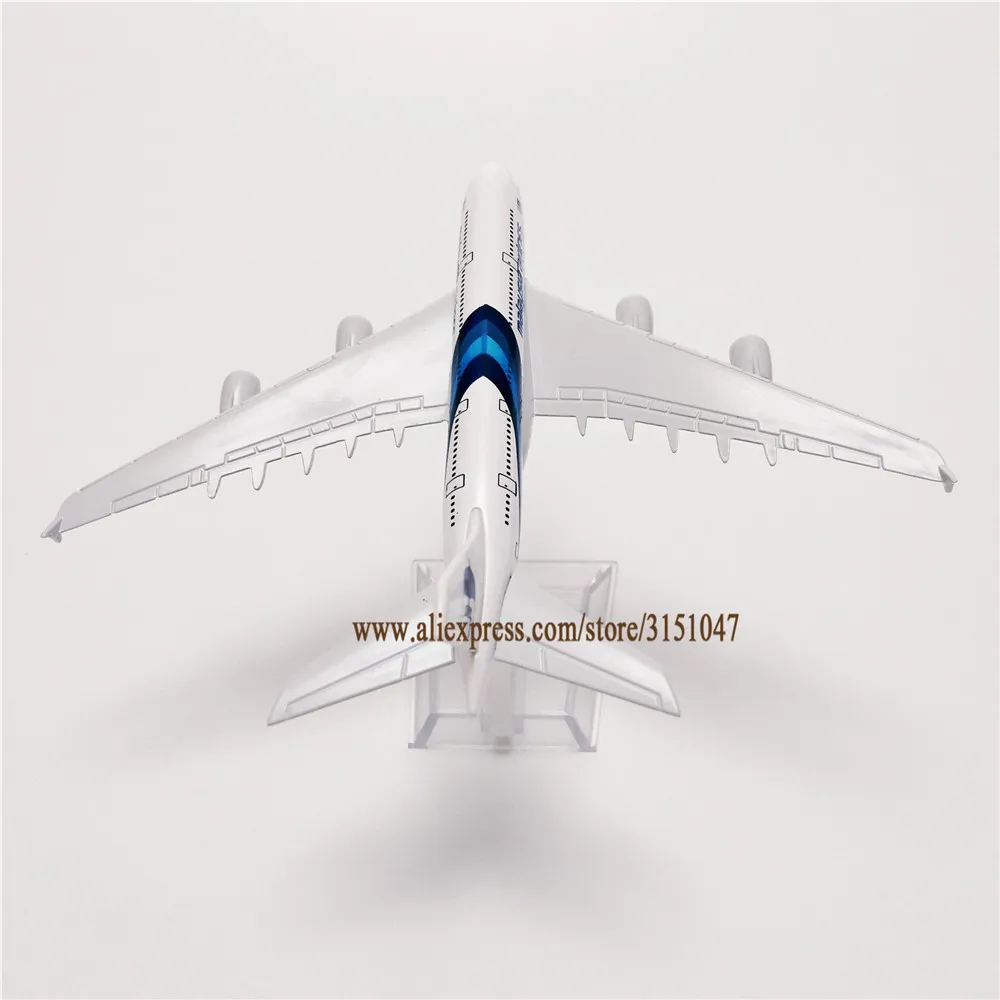 16 см модель самолета из металлического сплава Голубая воздушная Малайзия Airbus 380