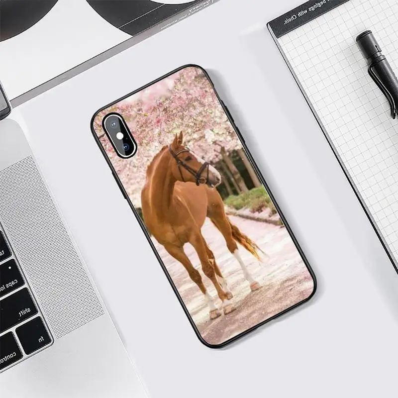 

Horse prairie animals Phone Case Tempered glass For iphone 5C 6 6S 7 8 plus X XS XR 11 PRO MAX