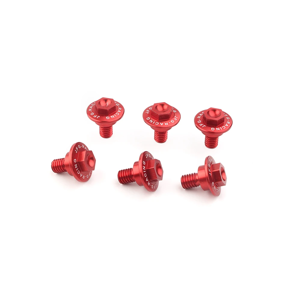 

6 pcs CNC Front Fork Guard Bolts Screw for HONDA CR125 250 CRF250R 250X 450R Red