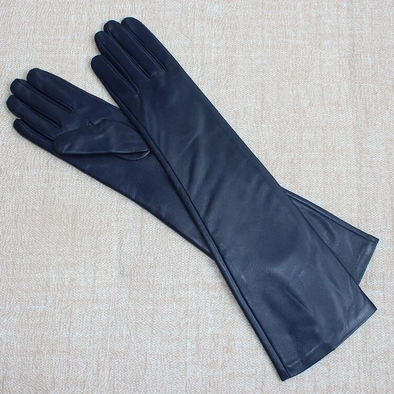 47 см (18 5 &quot) Длинные Простые из натуральной овечьей кожи Вечерние перчатки шкуры