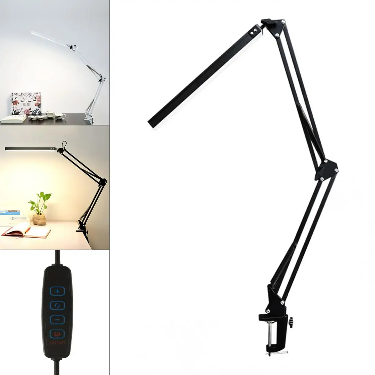 

LED Folding Metal Clamp Desk Lamp USB Clip Table Lights Long Arm Dimming Table Lamp For Living Room Bedroom Reading Computers