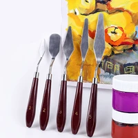 5pcssets spatula stainless steel oil knives oil painting scraper for acrylic gouache oil paint color palette artist crafts art