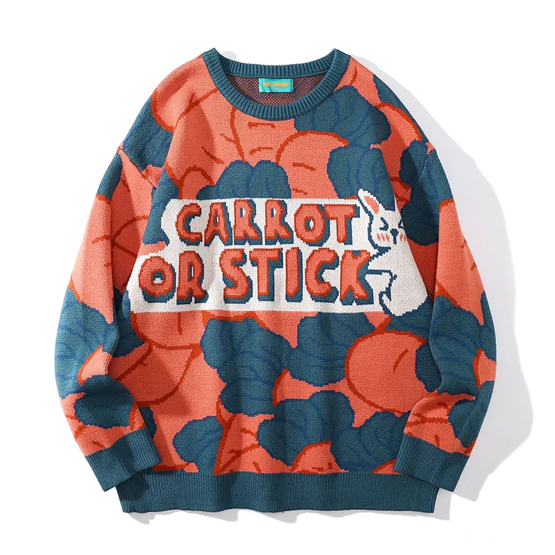 

Cartoon Full Printed Sweater Man Women Autumn Winter Harajuku Hip Hop Oversized Jumper Knitted Pullover Sweater Couple Clothing