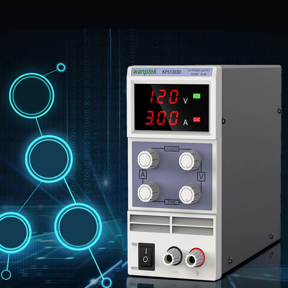 Регулируемый источник питания постоянного тока KPS1203D с двойным цифровым дисплеем