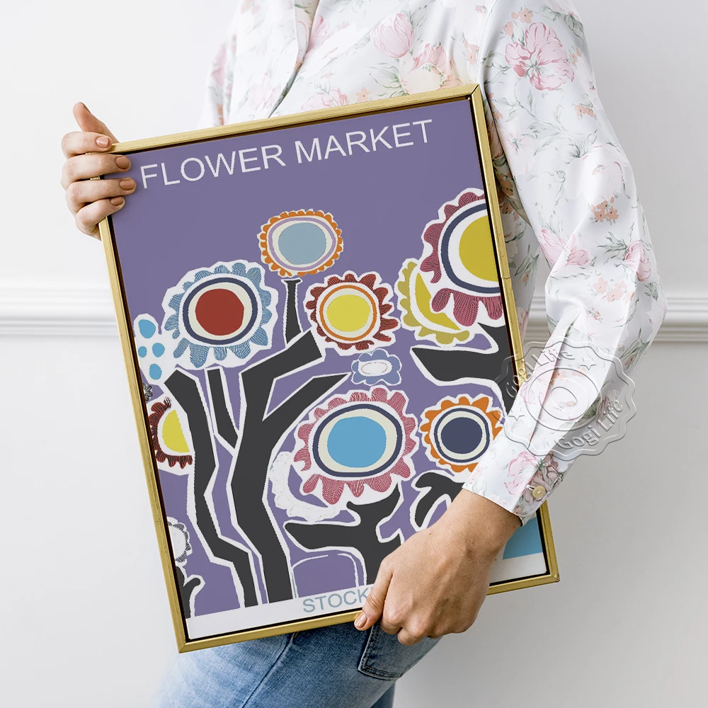

Astrid Wilson Flower Market Collection Exhibition Prints Poster, Stockholm Abstract Art Prints, Vintage Plant Wall Picture Decor