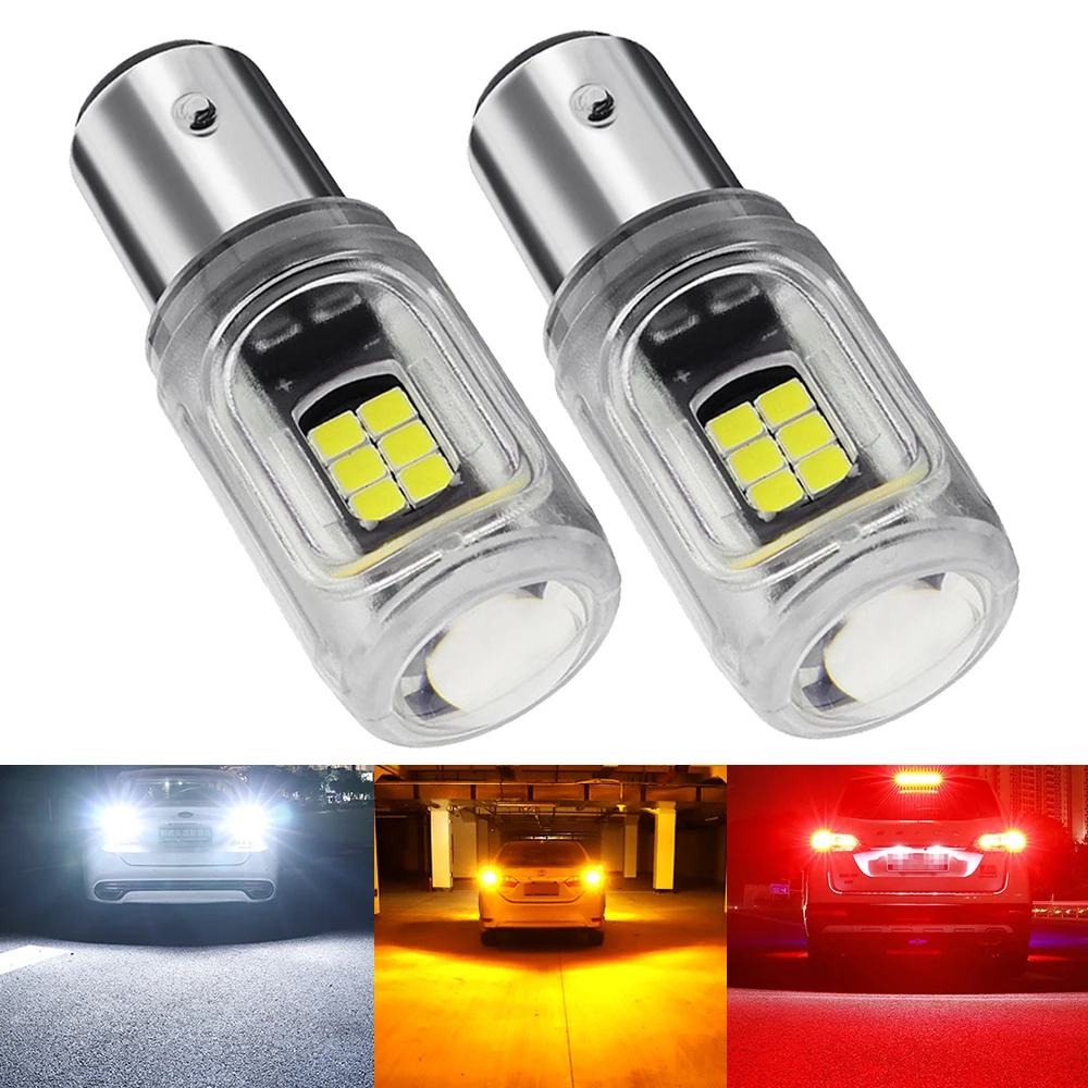 

2X 1156 P21w Ba15s 1157 Bay15d P21/5W BAU15S PY21W Led Auto Brake Light White Yellow Car Bulbs Rear Turn Signal Lamp Parking 12V