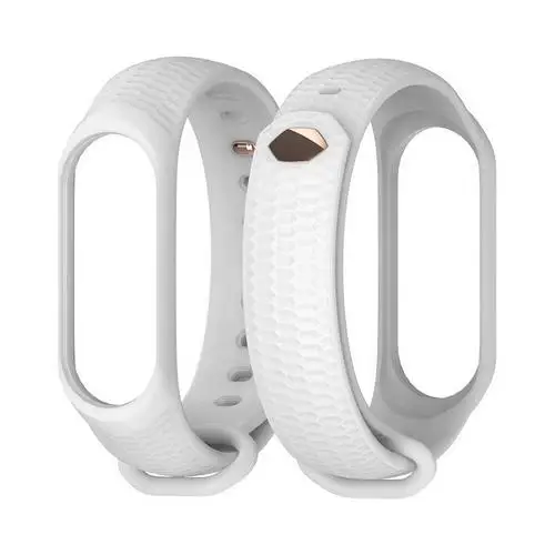 white Мягкий Красочный геометрический узор для mi Band 4 аксессуары Pulseira mi band 4 спортивный силиконовый браслет ремешок для Xiao mi Smart Watch - Цвет: white