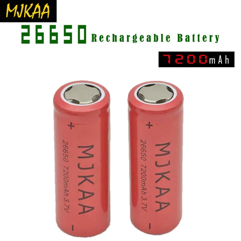 MJKAA 3 7 V 26650 7200mAh аккумуляторная батарея большой емкости литий-ионный для