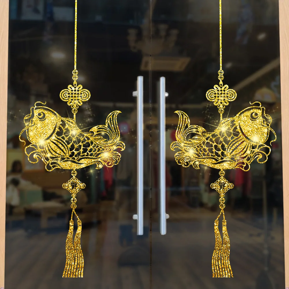 Классические Золотые узлы новогодние наклейки на стену с благословениями для