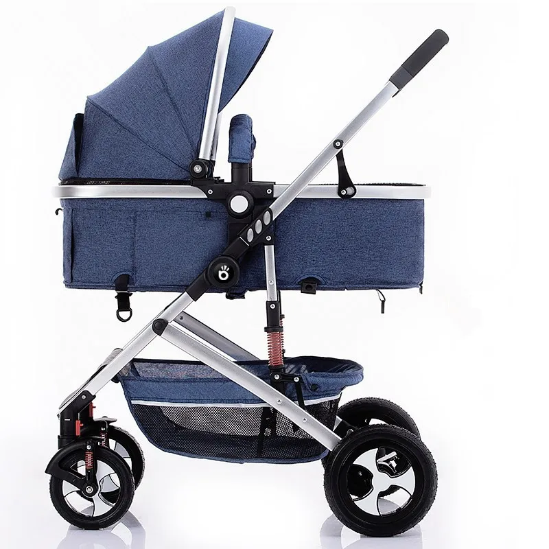 Многофункциональная Регулируемая легкая Роскошная детская коляска 3 в 1 Складная