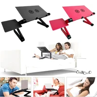 adjustable aluminum laptop desk ergonomic portable tv bed lapdesk tray pc table stand notebook table desk stand with mouse pad