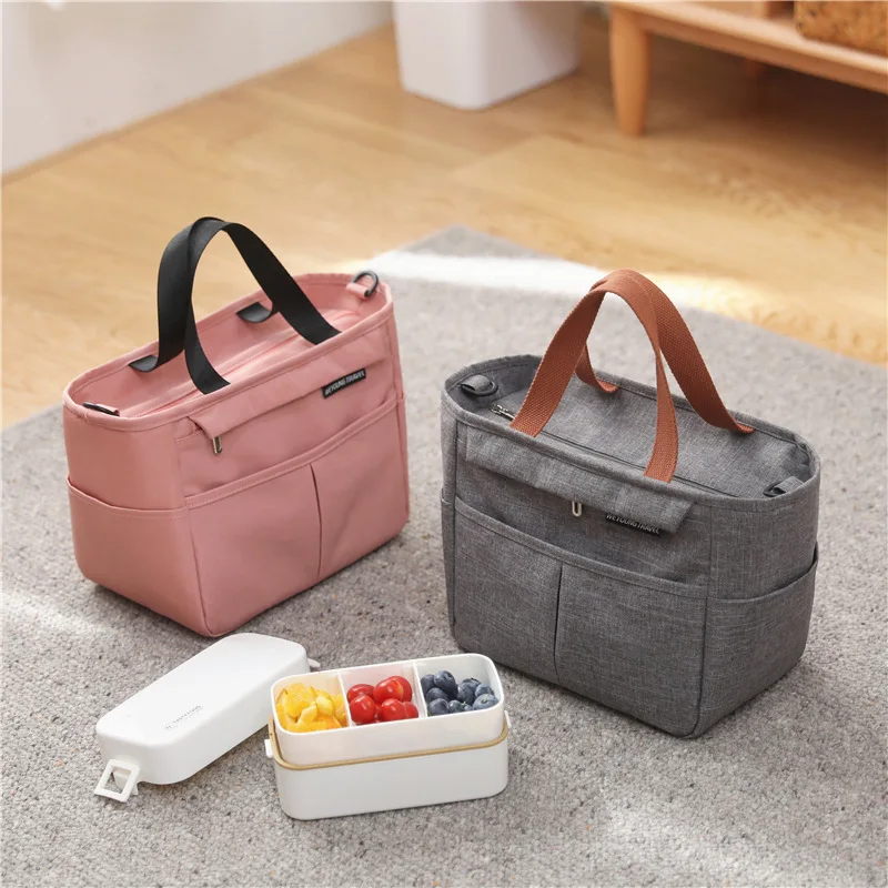 Large Capacity Lunch Bags for Women Men Lunch Box Leakproof Soft Cooler Tote Bag Oxford Cloth Double Duck Handbag Shoulder Bags