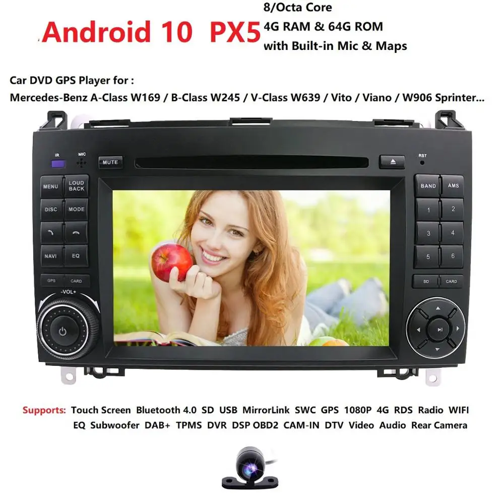 Автомагнитола 2 Din на Android 10 мультимедийный кабель 7 дюймов с GPS Навигатором для