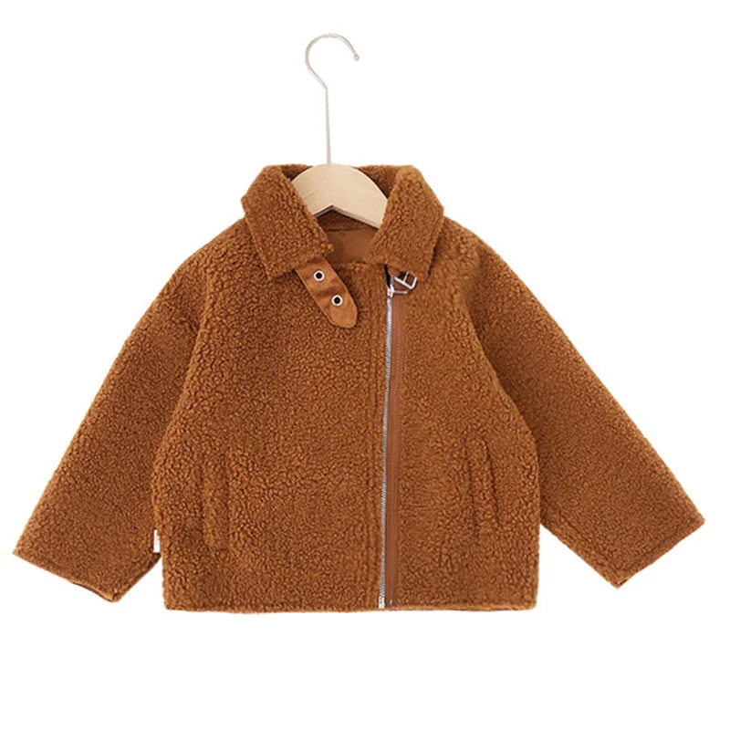 2019 г. Зимняя куртка для маленьких мальчиков детское пушистое пальто из овечьей
