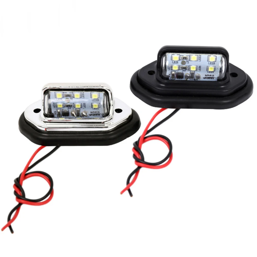 

Universal 6 LED License Plate Light 10-30V Super Bright License Plate Tag Light for Truck SUV Trailer For Audi/Ford/Citroen